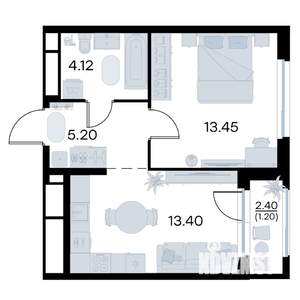 1-к квартира, вторичка, 37м2, 16/17 этаж