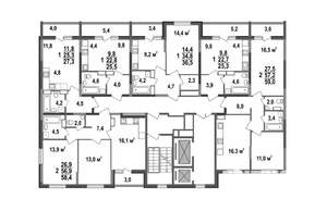 2-к квартира, строящийся дом, 58м2, 2/17 этаж