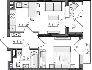 1-к квартира, вторичка, 39м2, 2/9 этаж
