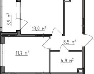 1-к квартира, вторичка, 40м2, 1/9 этаж
