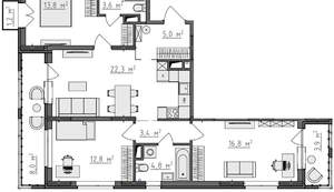 3-к квартира, вторичка, 89м2, 3/9 этаж