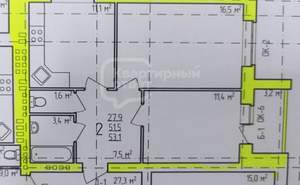 2-к квартира, сданный дом, 53м2, 1/4 этаж