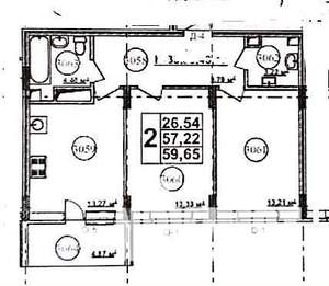 2-к квартира, вторичка, 56м2, 3/7 этаж
