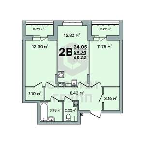 2-к квартира, вторичка, 67м2, 6/8 этаж