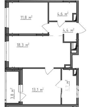 2-к квартира, вторичка, 59м2, 7/9 этаж