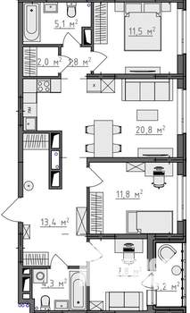 3-к квартира, вторичка, 80м2, 6/9 этаж