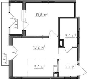 1-к квартира, вторичка, 46м2, 5/9 этаж