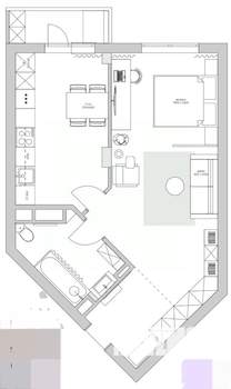 1-к квартира, сданный дом, 51м2, 1/17 этаж