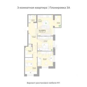 3-к квартира, вторичка, 101м2, 12/17 этаж