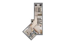 2-к квартира, строящийся дом, 54м2, 12/17 этаж