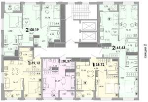 2-к квартира, вторичка, 58м2, 9/17 этаж