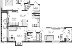 3-к квартира, вторичка, 89м2, 4/9 этаж