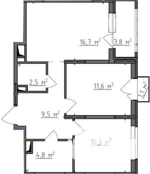 2-к квартира, вторичка, 58м2, 4/9 этаж