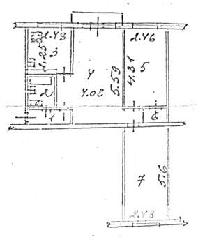 3-к квартира, вторичка, 58м2, 3/5 этаж