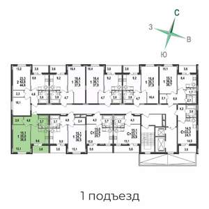 1-к квартира, вторичка, 37м2, 9/17 этаж