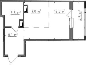 Студия квартира, вторичка, 33м2, 8/9 этаж