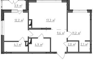 2-к квартира, вторичка, 66м2, 2/9 этаж
