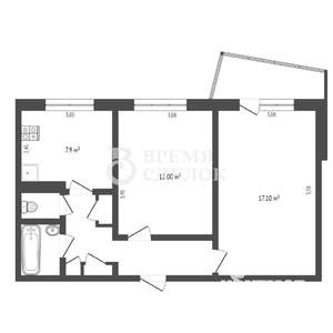 2-к квартира, вторичка, 50м2, 2/9 этаж