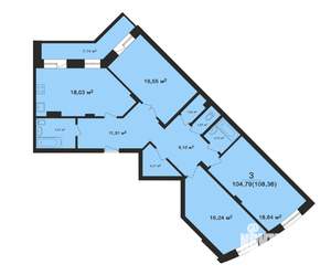 3-к квартира, вторичка, 108м2, 11/15 этаж