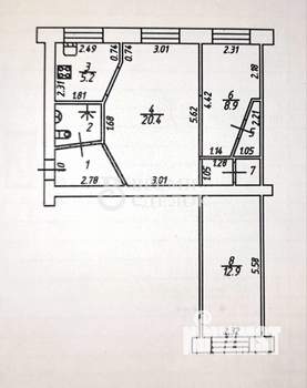 3-к квартира, вторичка, 56м2, 5/5 этаж