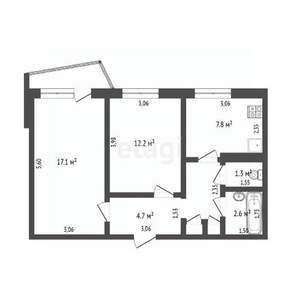 2-к квартира, вторичка, 50м2, 8/9 этаж