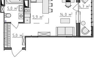 Студия квартира, вторичка, 32м2, 9/9 этаж