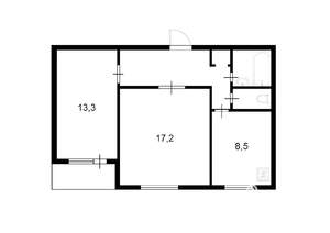 2-к квартира, вторичка, 54м2, 4/14 этаж