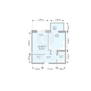 1-к квартира, вторичка, 49м2, 9/17 этаж