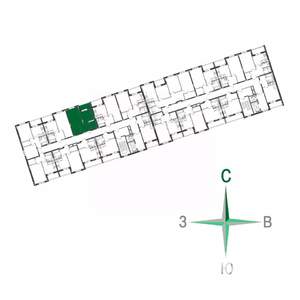 1-к квартира, строящийся дом, 38м2, 2/17 этаж