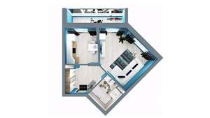 1-к квартира, строящийся дом, 40м2, 13/17 этаж