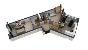 2-к квартира, строящийся дом, 55м2, 1/17 этаж