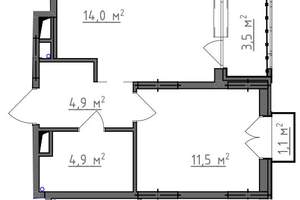 1-к квартира, вторичка, 37м2, 4/9 этаж