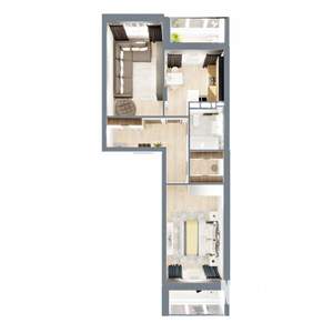 2-к квартира, строящийся дом, 60м2, 7/17 этаж