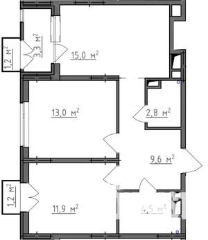 2-к квартира, вторичка, 59м2, 5/9 этаж