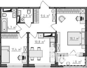 2-к квартира, вторичка, 59м2, 9/9 этаж