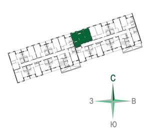 2-к квартира, вторичка, 59м2, 5/17 этаж