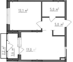 1-к квартира, вторичка, 43м2, 2/9 этаж