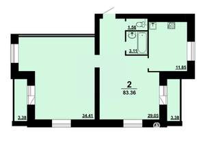 3-к квартира, вторичка, 83м2, 6/9 этаж