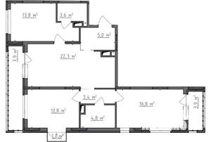 3-к квартира, вторичка, 89м2, 2/9 этаж