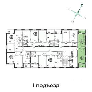 1-к квартира, вторичка, 40м2, 12/17 этаж