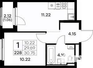 1-к квартира, вторичка, 31м2, 4/17 этаж