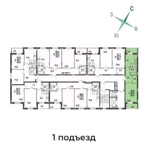 1-к квартира, строящийся дом, 40м2, 12/17 этаж
