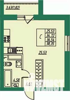 Студия квартира, вторичка, 37м2, 1/8 этаж