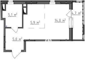 Студия квартира, вторичка, 32м2, 5/9 этаж