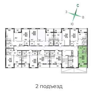 Студия квартира, вторичка, 25м2, 16/17 этаж