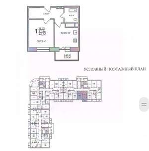 1-к квартира, вторичка, 40м2, 2/18 этаж
