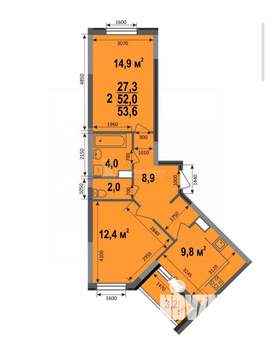 2-к квартира, вторичка, 54м2, 8/17 этаж