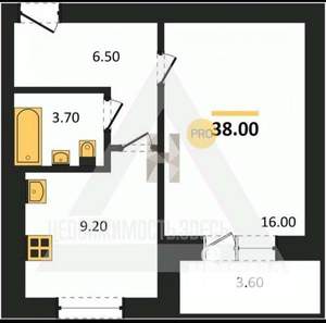 1-к квартира, вторичка, 38м2, 2/4 этаж