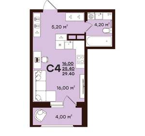 Студия квартира, вторичка, 29м2, 5/17 этаж