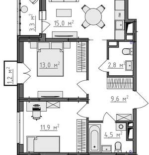 2-к квартира, вторичка, 59м2, 6/9 этаж